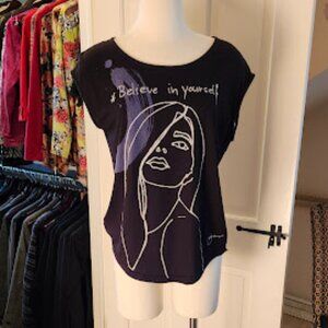 Desigual U-Neck Tunic with Sheer Back